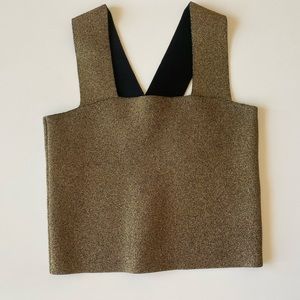 A.L.C. Gold Structured Cropped Tank